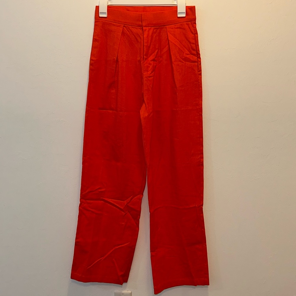 Orange linen pants